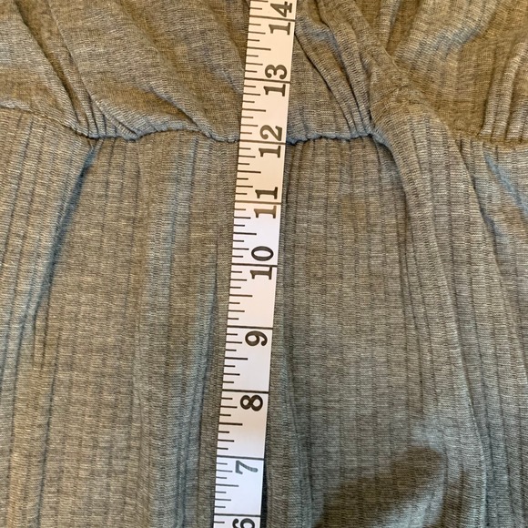 Zara Trafulc Wrap Maxi Jumpsuit Short Sleeve Ribbed V Neck Grey Size S - Picture 8 of 9